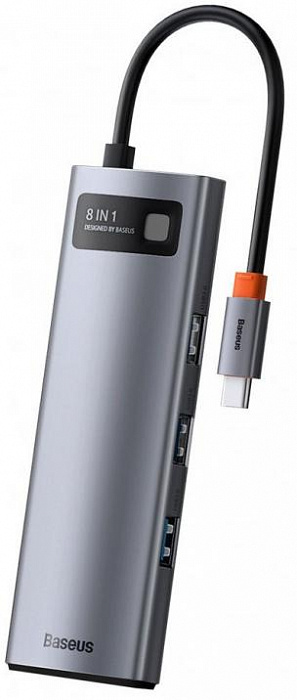 Купить USB-концентратор Хаб Baseus Metal Gleam Series 8-in-1 CAHUB-CV0G (Space Grey)